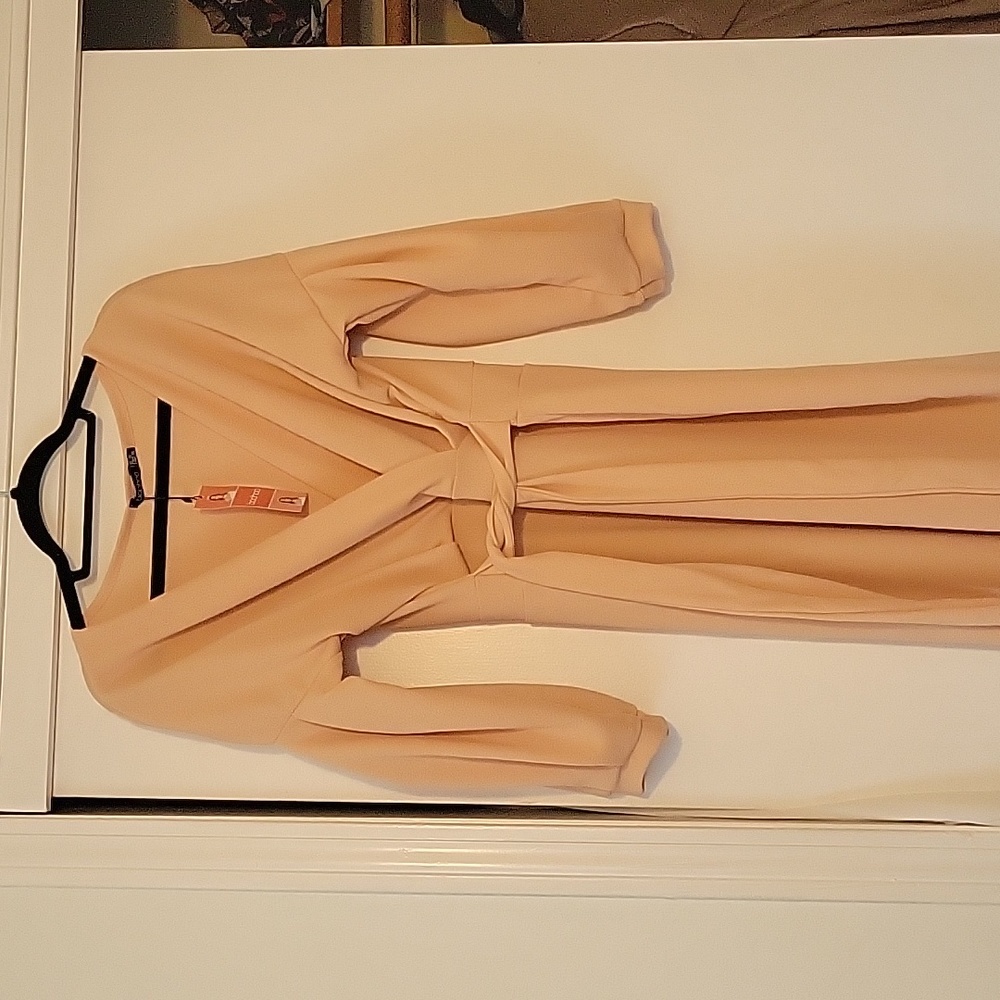 Boohoo off shoulder bodycon wrap dress